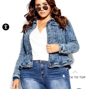 Denim Ruffle Jacket - denim - City Chic - Size M/18